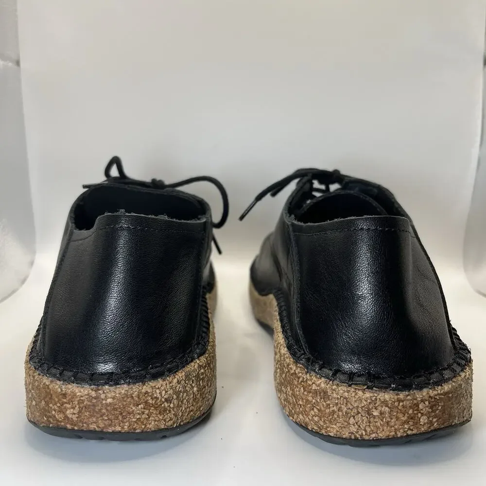 Birkenstock Gary Leather Shoes EU 41 Mens 8-8.5 Women 10-10.5 Vintage Wood Black